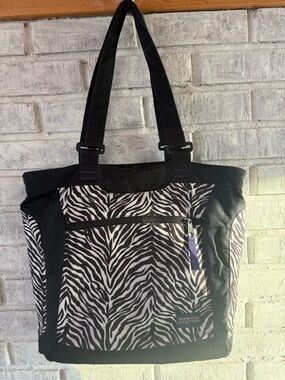 Jansport Black and White Zebra Print Tote